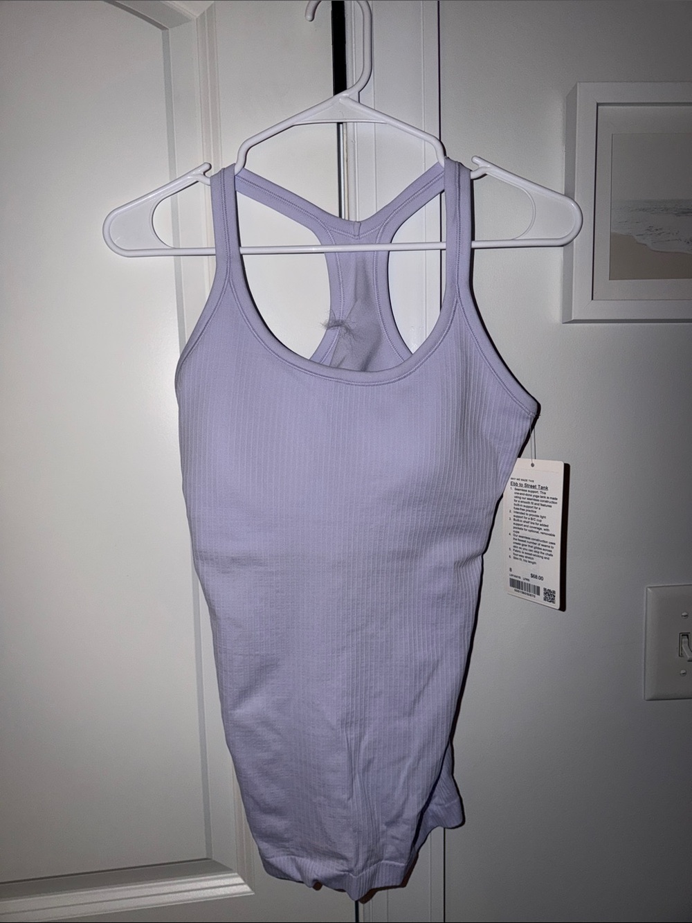 lululemon athletica ebb to street light blue Ribbed Racerback Tank